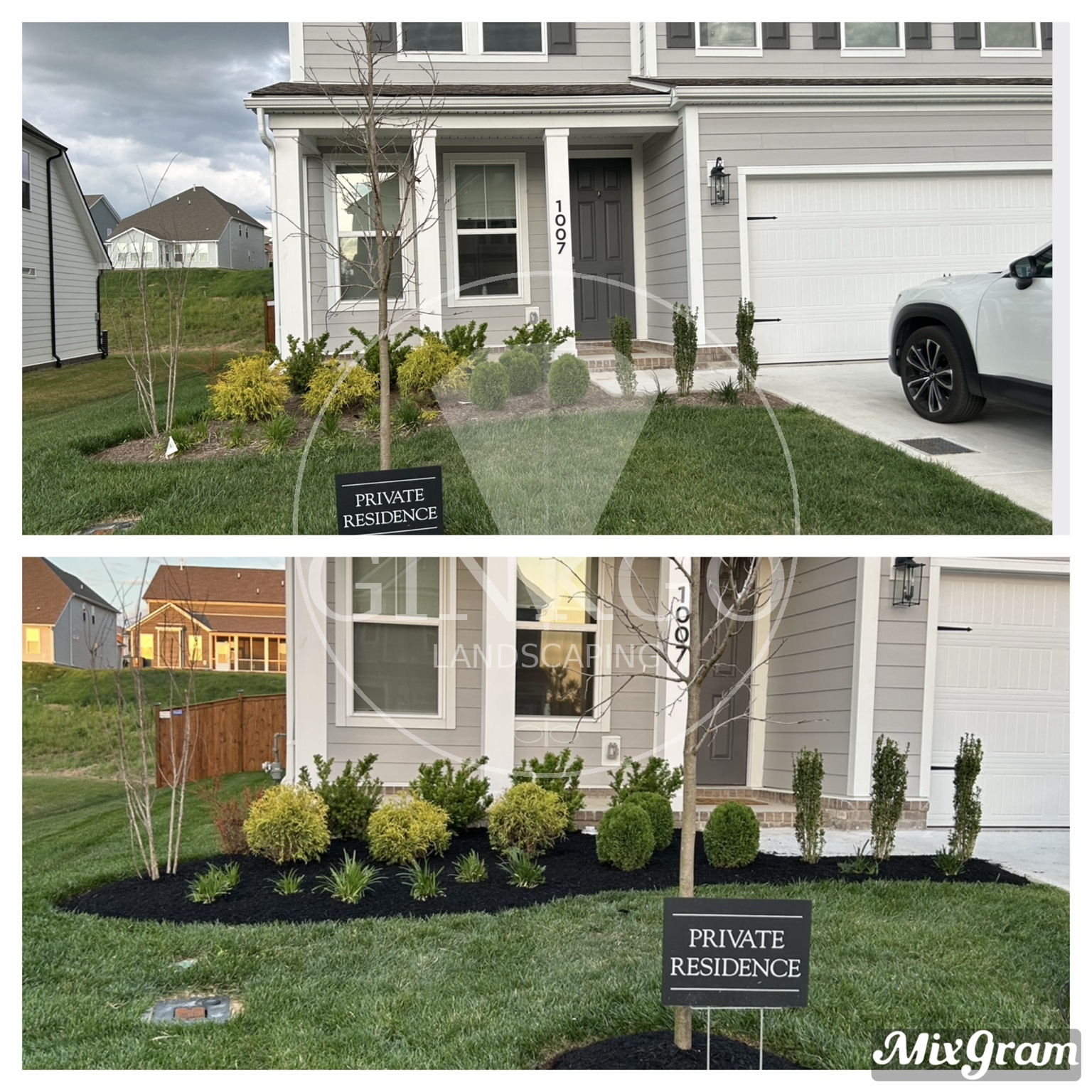 Real residential landscape before and after photos