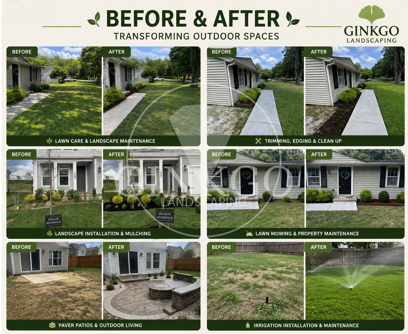 Before and after landscaping transformations
